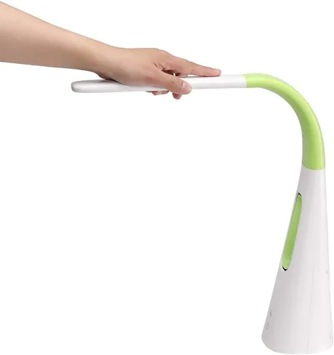 Miniatura 6 de PureOptics LED VLED1603LM - Lámpara de escritorio con ventilador sin aspas, regulable, cuello ajustable, color verde lima