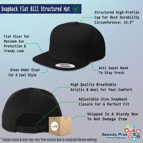 Miniatura 2 de Speedy Pros El Snapback Bill Plano Izquierdo Panel Estrella de David Gris Bordado Judío Acrílico