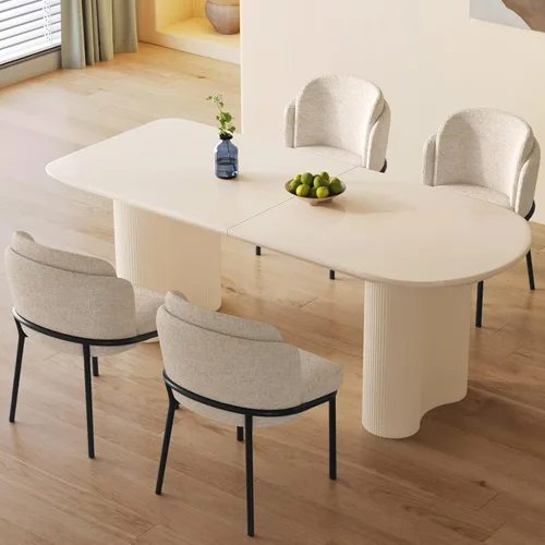 Miniatura 16 de Miuuod Mesa de comedor que ahorra espacio para apartamentos pequeños para 4-6 personas, muebles resistentes de mediados de siglo