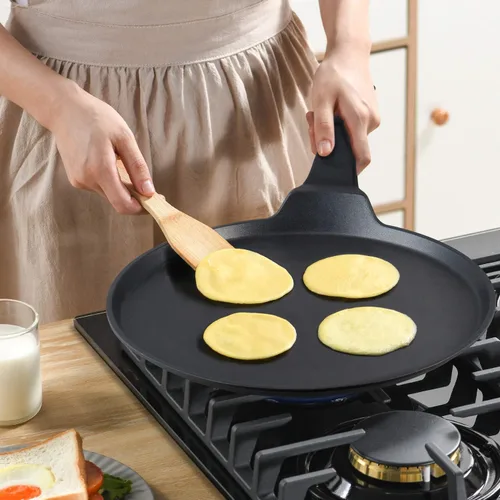 Miniatura 7 de S·KITCHN Sartén antiadherente para crepas, sartén Dosa, sartén Tawa para Roti Indio, parrilla antiadherente para panqueques compatible con placa
