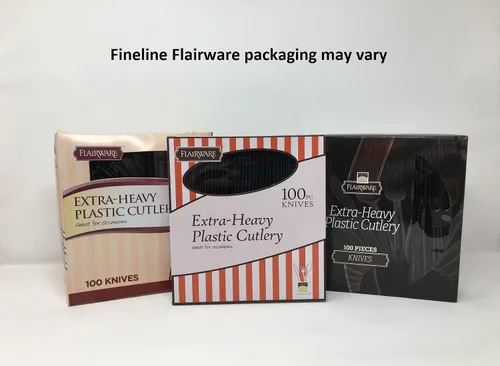 Miniatura 5 de Fineline Flairware Collection - Tenedores de plástico negro resistentes, de calidad, extra duraderos, prácticos para servir y porcionar alimentos