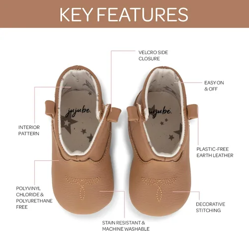 Miniatura 3 de JuJuBe Eco Steps - Western Boots for Babies & Infants - Machine Washable Vegan Leather Baby Shoes