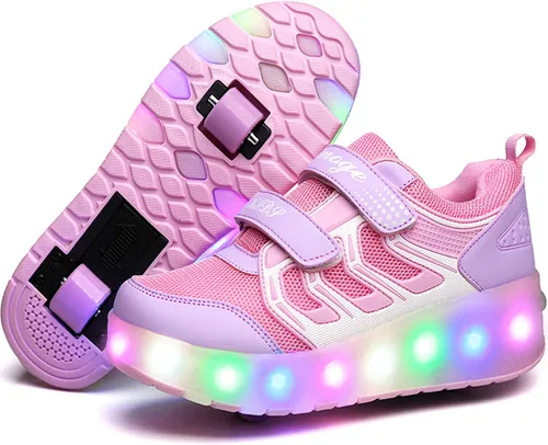 Miniatura 19 de Ufatansy Roller Shoes Girls Boys Sneakers with Wheels Roller Skate Shoes USB Charging LED Light Up Footwear Skates for Beginner Trainers Kids