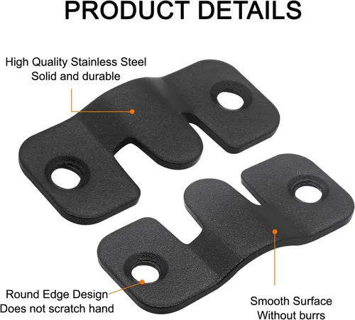 Miniatura 4 de 6 pares de soportes de montaje empotrado, ganchos de acero inoxidable para marcos de fotos entrelazados de 1.732 x 0.748 in, ganchos de acero