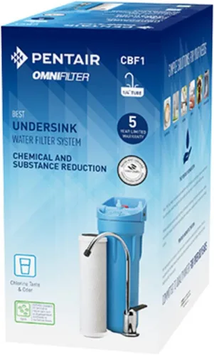 Miniatura 2 de Pentair OMNIFilter CBF1 Sistema de filtración de agua, sistema de filtro de una etapa de 10 pulgadas para debajo del fregadero, incluye carcasa