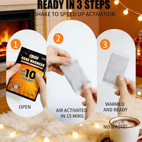 Miniatura 6 de Hand Warmers - 40 Packs Hot Hands Disposable Heat Pad, Hot Hands Hand Warmers, Up to 10 Hours of Safe and Continuous Heat, Perfect for Camping