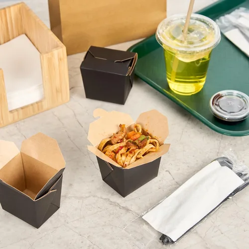 Miniatura 6 de Restaurantware Cajas chinas para llevar, paquete de 25 cajas de 8 onzas, resistentes a la grasa, contenedores de comida para llevar, desechables
