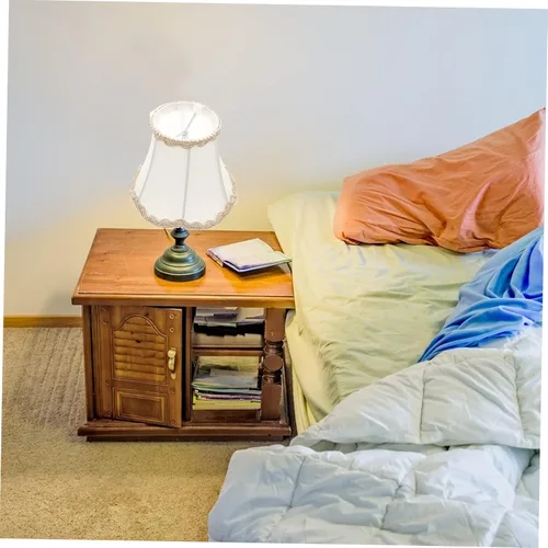 Miniatura 6 de Uonlytech Pantalla de lámpara de tela blanca con clip de arpillera, pantalla de lino para mesa, lámpara de pared, sala de estar, dormitorio