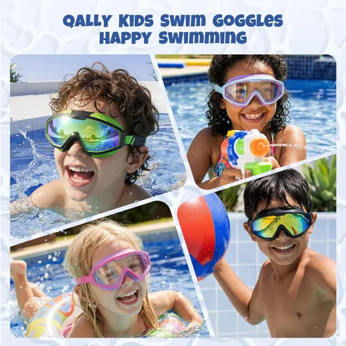 Miniatura 7 de Gafas de natación para niños, gafas de natación para niños, 3 unidades de gafas de natación de agua para niños y niñas, antivaho UV400