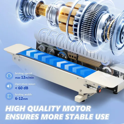 Miniatura 4 de Máquina selladora térmica comercial, máquina de sellado continuo de bandas de bolsas con control digital de temperatura, máquina selladora