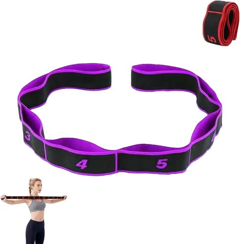 Miniatura 10 de Fitness Resistance Band for Stretching and Yoga, 8-Section Elastic Training Bands with Handles, Numbered Resistance Bands, Fashionable Puller