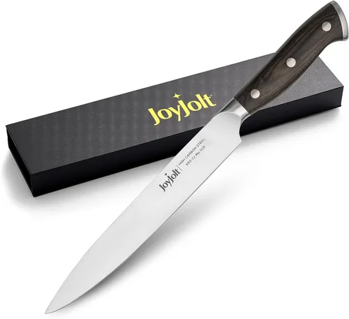 Miniatura 9 de JoyJolt Cuchillo Nakiri de 7 pulgadas. Cuchillo de cocina de acero alemán de alto carbono x50 – Cuchillo japonés magnético en caja de regalo.