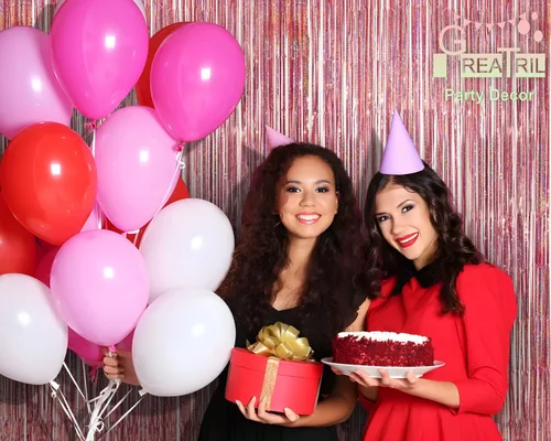 Miniatura 4 de Telón de fondo de fiesta de oropel dorado rosa con purpurina GREATRIL, cortina de flecos laminados para decoración de fiesta temática de cumpleaños