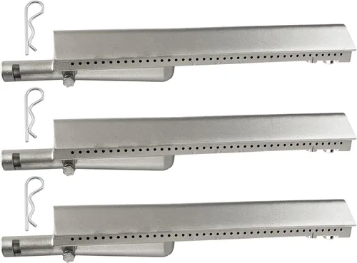 Miniatura 2 de Paquete de 3 quemadores de barbacoa de acero inoxidable fundido de 13 3/4 pulgadas, piezas de repuesto para parrillas Charbroil, Centro, Front