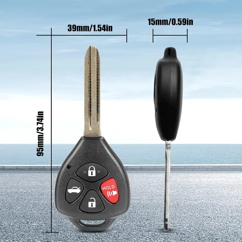 Miniatura 5 de VOFONO Llavero remoto de repuesto para Toyota Camry 2007 2008 2009 2010 2011/Corolla 2009-2010 Control remoto de entrada sin llave FCC ID: HYQ12BBY