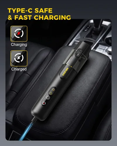 Miniatura 8 de Mr.ego Car Vacuum Portable Cordless, 26000Pa High-Power Handheld Vacuum & Air Duster with Brushless Motor, Multi-Nozzles, Green LED Light & Washable