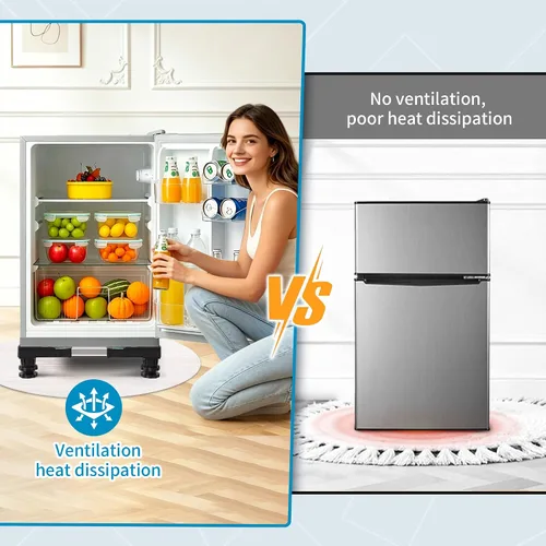 Miniatura 5 de I'SMARTMOON Mini soporte para nevera, base ajustable para refrigerador pequeño y lavadora, se adapta a dormitorios, oficinas y sótanos, base