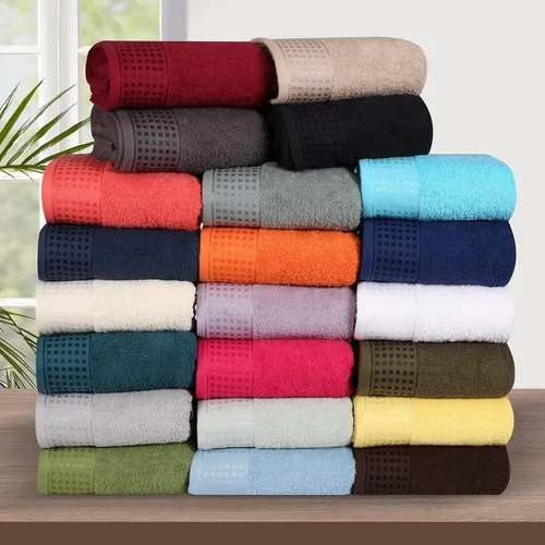 Miniatura 6 de GLAMBURG Juego de 2 toallas de baño de gran tamaño 100% algodón, 28 x 55 pulgadas, ultra suaves, altamente absorbentes, compactas, de secado rápido