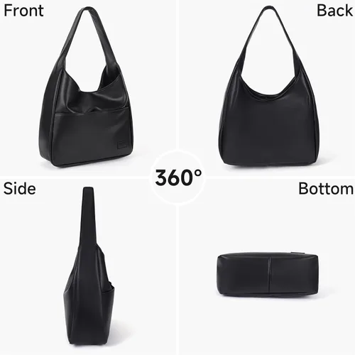 Miniatura 5 de Bolso de mano de piel sintética para mujer, bolso de hombro para universidad, bolso de mano de cuero Hobo, bolso de mano de trabajo