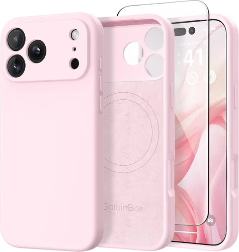 Miniatura 55 de GolbinBox Funda magnética para iPhone 17, compatible con MagSafe, cubierta de silicona integrada para control de cámara, funda de silicona líquida a