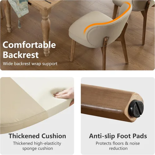 Miniatura 5 de YOUNIKE Silla de comedor con respaldo alto, silla única de cocina estilo moderno de mediados de siglo, silla acentuada sin brazos de tela bouclé