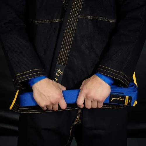 Miniatura 6 de Gold BJJ Cinturón Jiu Jitsu - Cinturones premium con barra de rango para rayas - Aprobado por la competencia IBJJF