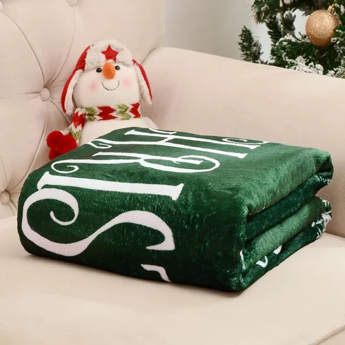 Miniatura 5 de Exclusivo Mezcla Manta de Navidad para sofá, manta suave y acogedora para invierno, manta decorativa con patrón de reno verde, 50 x 60 pulgadas