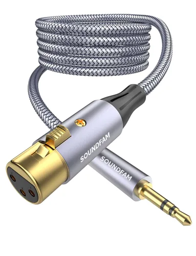 Miniatura 9 de Cable divisor XLR de 1 hembra a 2 machos para micrófono equilibrado, cable divisor en Y, color gris (1.6 pies/1.6 ft)