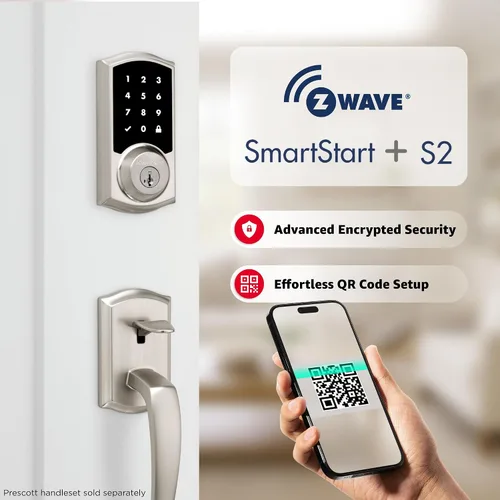 Miniatura 5 de Kwikset HomeConnect 918 Cerradura de pantalla táctil tradicional habilitada para Z-Wave de largo alcance, funciona con Ring Alarm, se requiere