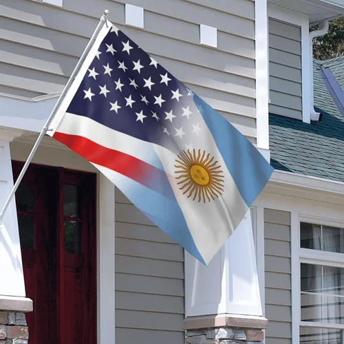 Miniatura 6 de Bandera de Argentina y Estados Unidos de 3 x 5 pies, color vivo y resistente a la decoloración UV, banderas de Argentina y Estados Unidos