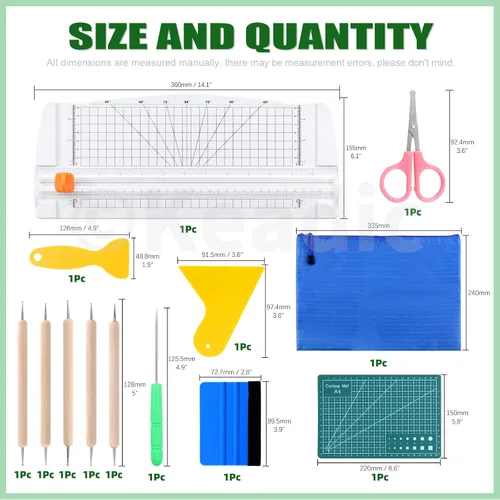 Miniatura 2 de Keadic 31 herramientas de modelo profesional compatibles con herramienta de deshierbe de vinilo, incluye tabla de cortar de papel, cuchillo