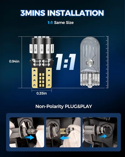 Miniatura 6 de Marsauto - Bombillas LED 194 azul para luz interior, mapa, 168 2825 W5W T10, para repuesto, superbrillantes, para auto, luz de cortesía, tablero