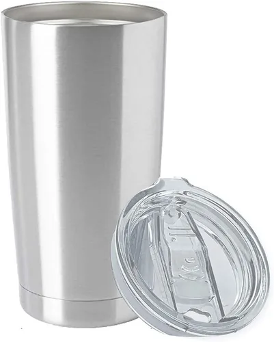 Vaso de acero inoxidable de 20 onzas con tapa de chapoteo para pajilla, doble pared aislada al vacío, taza de viaje térmica, té frío caliente, café,