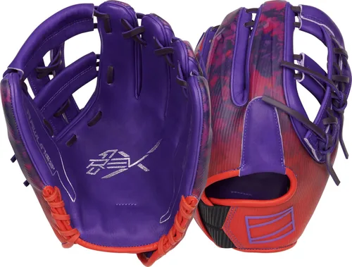 Miniatura 21 de Rawlings Guante de béisbol REV1X Negro/dorado 2 piezas de tela sólida