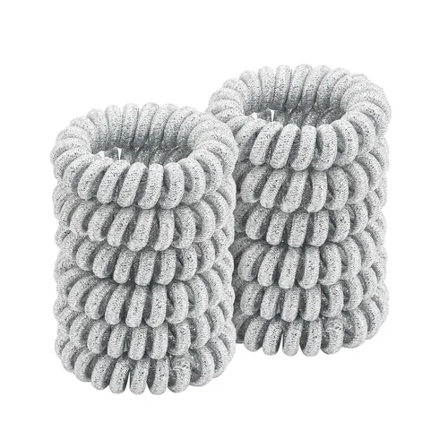 Miniatura 19 de Lazos para el cabello en espiral para soportes gruesos para cola de caballo (paño marino, 12 piezas) – sin arrugas para todo tipo de cabello Tela