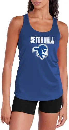 Miniatura 389 de Camiseta deportiva sin mangas oficial de NCAA Collegiate para mujer, con espalda cruzada, colección con logotipo primario