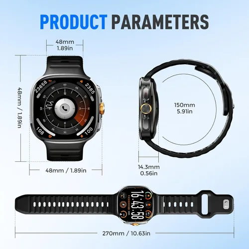 Miniatura 6 de Reloj inteligente con cámara, sistema dual Android Smartwatch, pantalla AMOLED de 2.4 pulgadas, cámara giratoria, GPS, batería larga de 2100 mAh