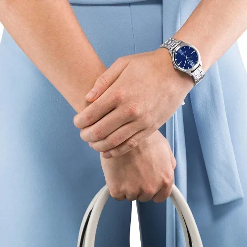 Miniatura 6 de Citizen Eco-Drive Reloj elegante para mujer con esfera azul EM0500-73L, plateado, Moderno
