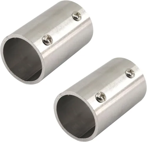 Conector de varilla de tubo recto de acero inoxidable de 1.260 in para bastidores para colgar barandilla de valla (2 piezas)