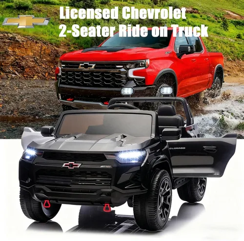 Miniatura 3 de juguete de 24 V con batería para niños con control remoto de los padres, coche eléctrico Chevrolet Colorado HD de 2 plazas para niños, camioneta