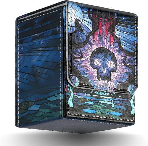 Miniatura 12 de Caja de cubierta TCGUARD para almacenamiento de cartas MTG, con capacidad para 100 o más cartas con funda individual, forro de microfibra y caja
