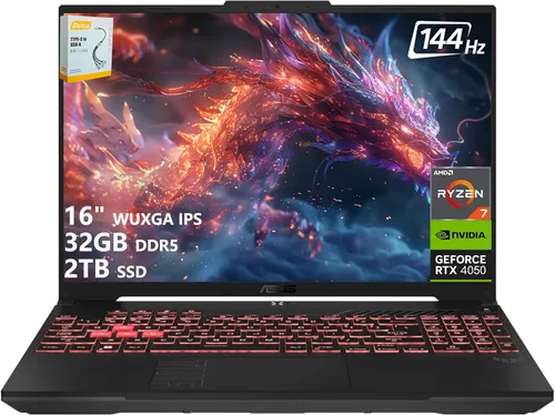 Miniatura 15 de ASUS TUF A16 - Laptop para juegos 16" WUXGA IPS 144Hz procesador AMD 6-Core Ryzen 7 7445HS 16 GB DDR5 512 GB SSD GPU NVIDIA GeForce RTX 4050