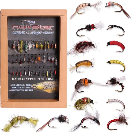 Miniatura 10 de RoxStar Fishing Fly Shop BeadHead Tungsten & Brass Fly Assortment Proudly Hand Crafted in The USA Gift Box Included.
