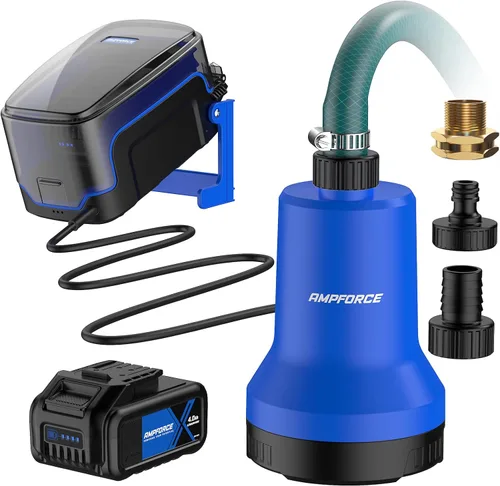 Bomba de transferencia de agua sumergible inalámbrica de 20 V, bomba de sumidero portátil de 1003 GPH, bomba de agua alimentada por batería de 4.0