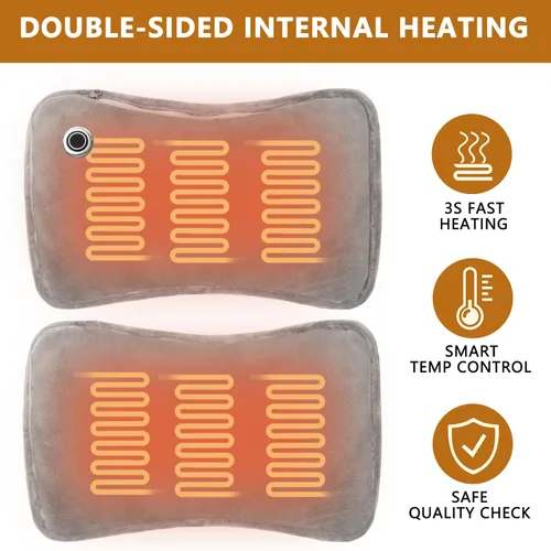 Miniatura 3 de Hand Warmers Rechargeable, 10000mAh Electric Heated Gloves Portable Graphene Handwarmers Pouch with 3 Levels & Double-Sided Heating for Hunting