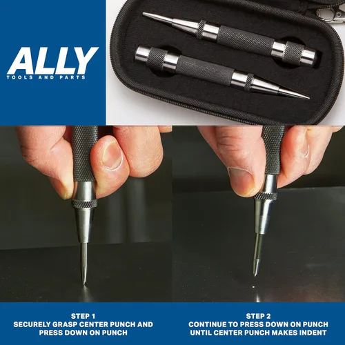 Miniatura 3 de ALLY Tools - Perforadora central automática resistente con acero endurecido, 2 unidades de punzón central automático de alta calidad