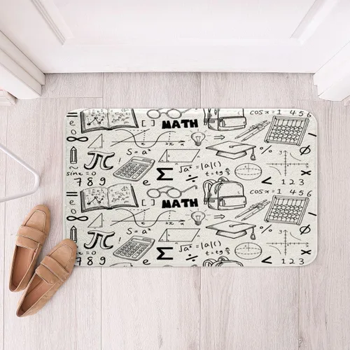 Miniatura 13 de Erosebridal Alfombras con temática científica para niños y niñas, tapete de baño con fórmula científica para el regreso a la escuela, estilo Multi 1