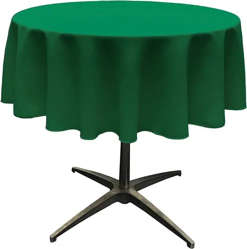 Miniatura 175 de LA Linen - Mantel redondo lavable de popelina de poliéster, resistente a manchas y arrugas, 51", mantel de tela para comedor, cocina, fiesta, Negro
