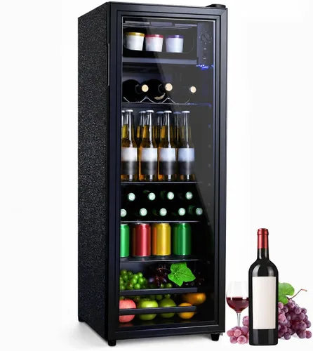 Miniatura 9 de Anypro Refrigerador y enfriador de bebidas de 2.6 pies cúbicos, refrigerador con puerta de vidrio templado, refrigerador para 126 latas de vino