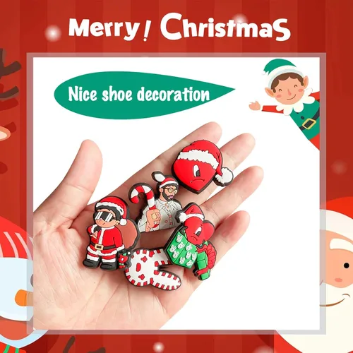 Miniatura 3 de RONGYUH 12 dijes de zapatos de conejo malo para decoración de sandalias de zueco, dijes de zapatos de Navidad para adultos y niños, regalos